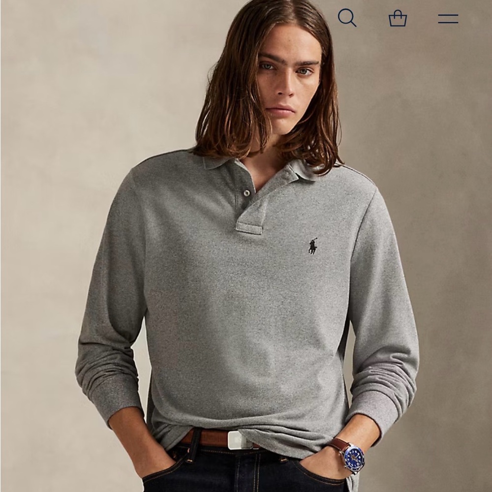 Polo by Ralph Lauren Gray Men's long sleeve Shirt